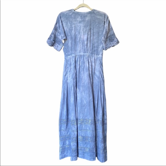 LoveShackFancy, Edie Button Up Short Sleeve Cottagecore Midi Length Dress - Picture 6 of 10